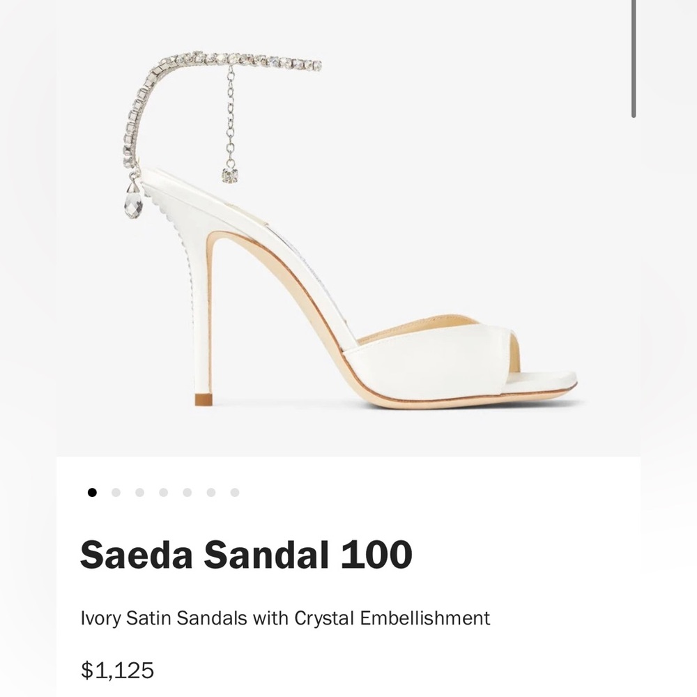 NEW Jimmy Choo Saeda Sandal 100 (Ivory/crystal). Size 38.5.